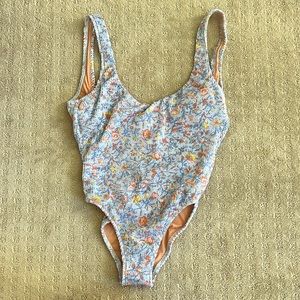 Jcrew reimagined Scrunchie classic scoopneck one-piece in afternoon floral sz 8
